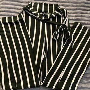 Windsor, soft boot pants, size unknown (probs S); army green and white vertical